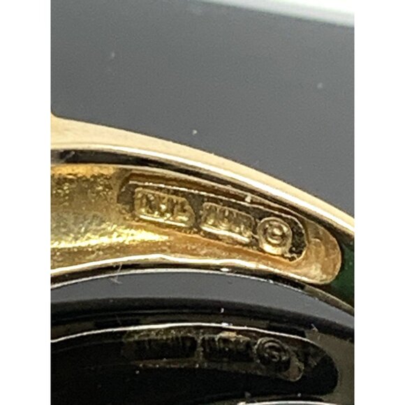 Green Emerald Diamond Cocktail Ring Band 10k Gold Women's Estate Jewelry Size 7 - Picture 10 of 15